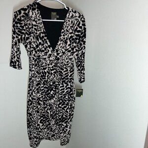NWT Taylor Women's Leopard Print Jersey Cocktail Dress Size 6